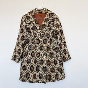 Vintage floral pattern tweed coat small/medium